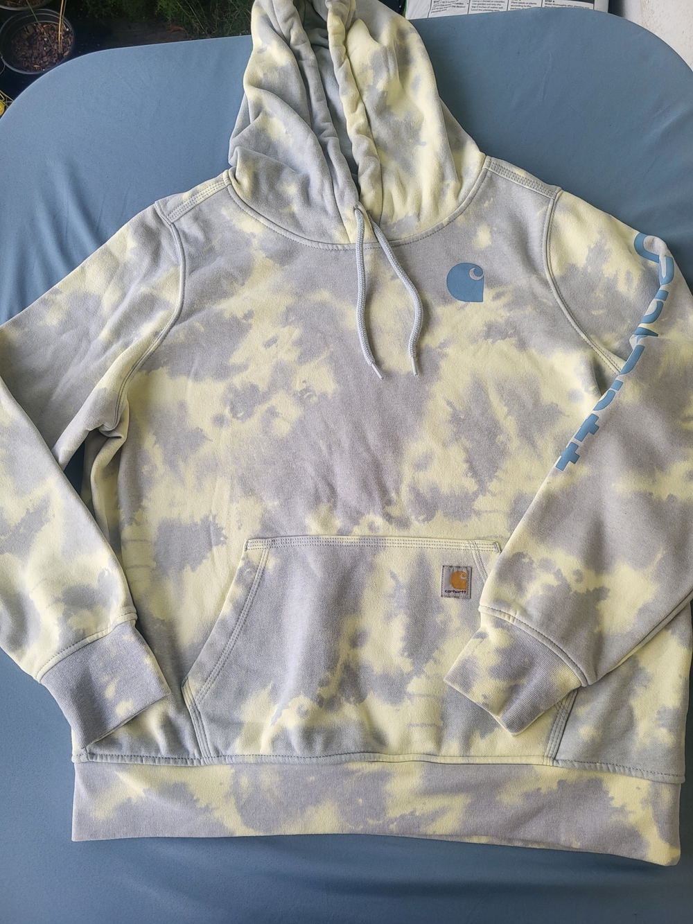 Carhartt Women’s Tie-Dye Hooded Sweatshirt - Yellow & Gray